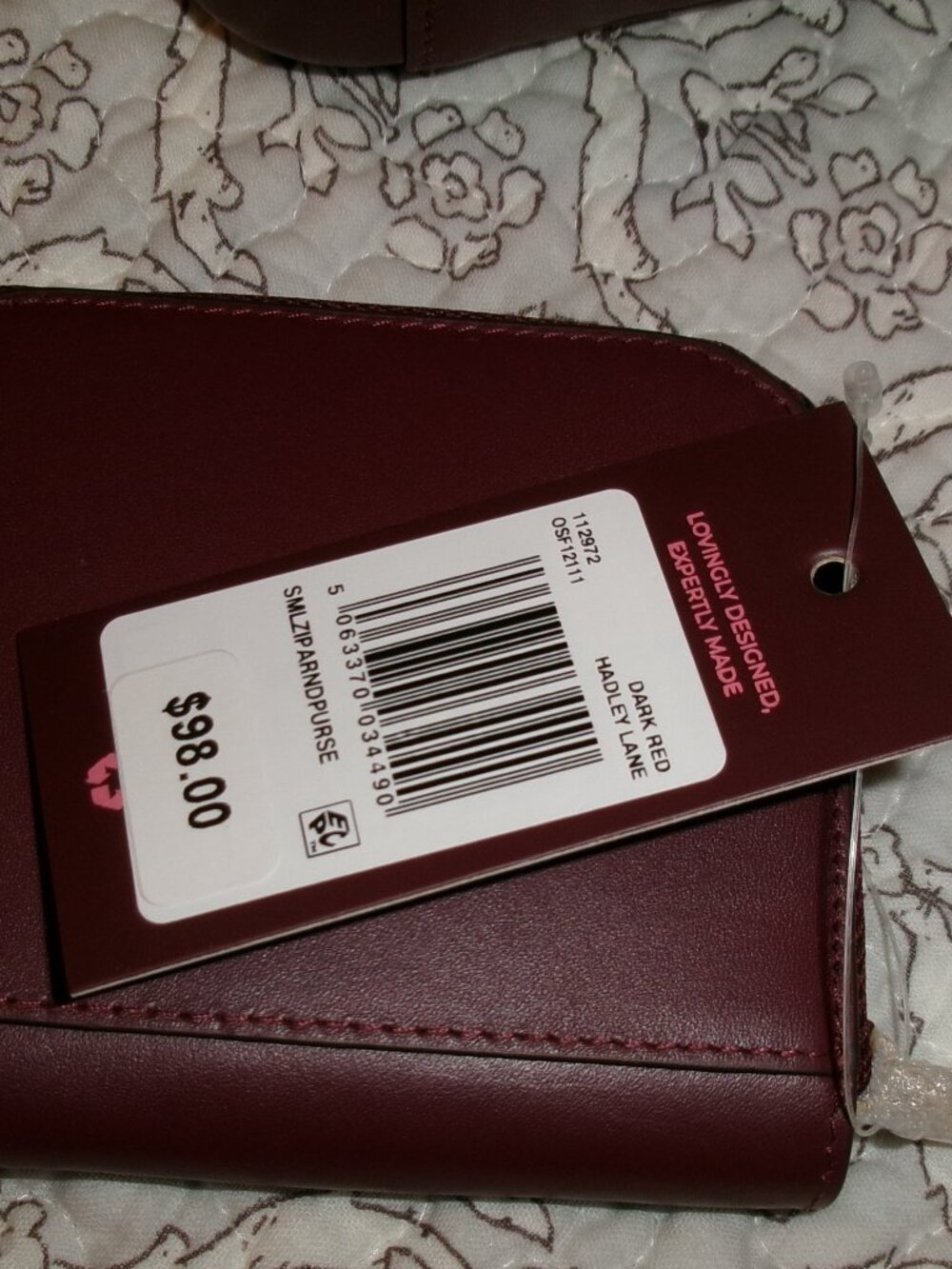 NWT Radley London Dark Red Leather Hadley Lane Zip Crossbody and Zip Wallet Set - Picture 10 of 12